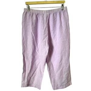 Hot Cotton Lavender Cotton‎ Linen Pull-On Capri Pants